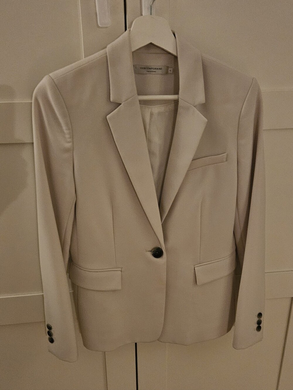 Women's Cream Single-Button Blazer